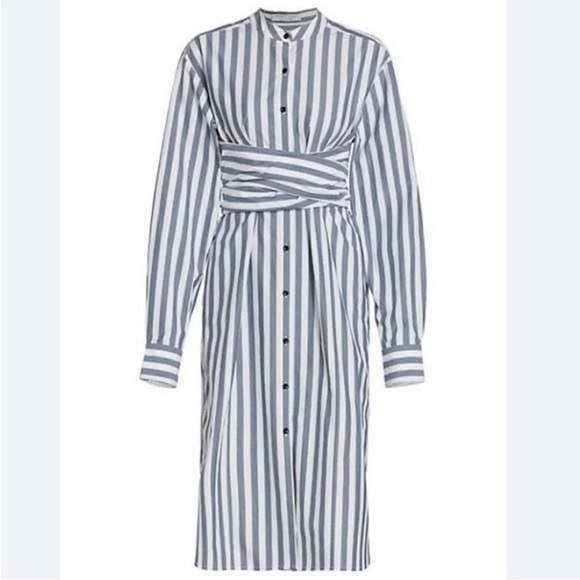 Proenza Schouler Dresses & Skirts - Proenza Schouler White Label Stripe Poplin Tied Shirt Dress